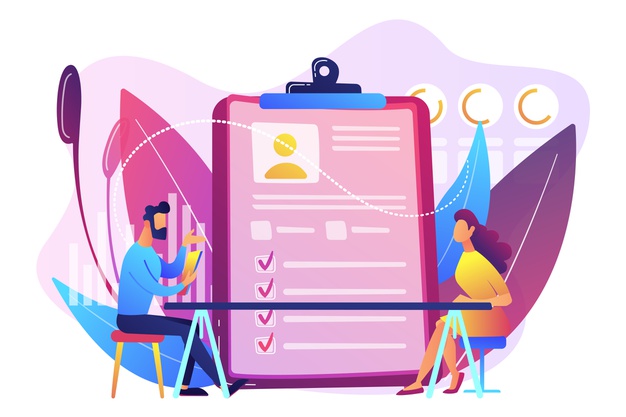 employer-meeting-job-applicant-pre-employment-assessment-employee-evaluation-assessment-form-report-performance-review-concept_335657-326